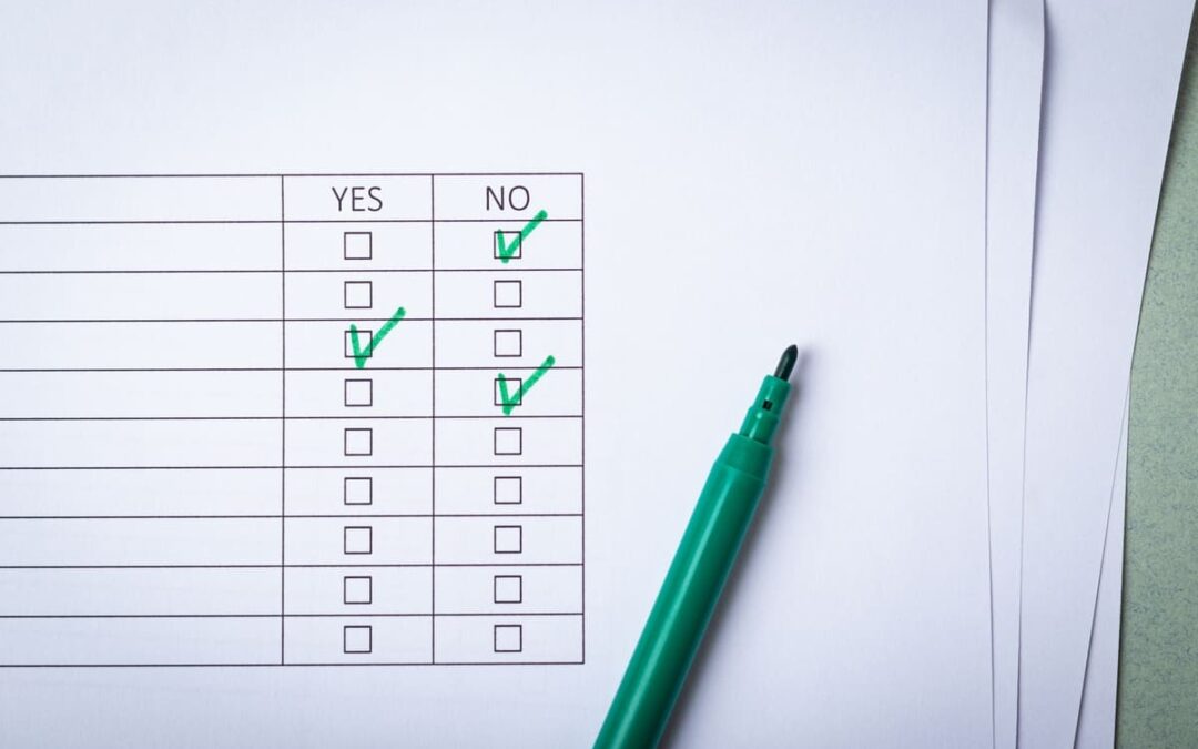 yes and no checklist